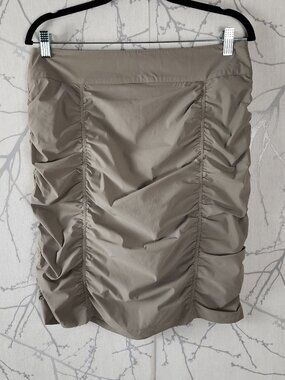 Sao Paulo Beige Tan Ruched Pencil Skirt